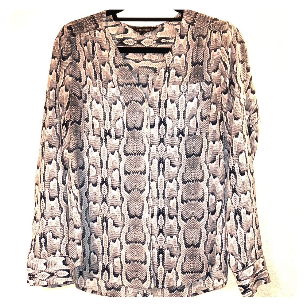 Express Snake Skin pattern button down blouse